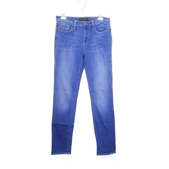 Rock & Republic Denim - Rock & Republic Berlin Blue Skinny Jeans Womens Size 12 Stretch Embrossed Denim